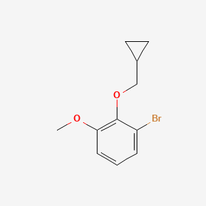 molecular formula C11H13BrO2 B7961674 1-Bromo-2-(cyclopropylmethoxy)-3-methoxybenzene 