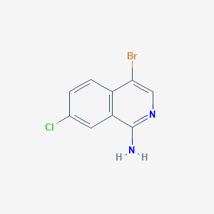 molecular formula C9H6BrClN2 B7961683 4-Bromo-7-chloroisoquinolin-1-amine 