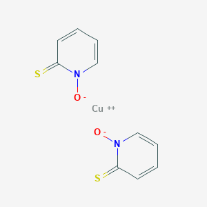 molecular formula C10H8CuN2O2S2 B079617 Bis(1-hydroxy-1H-pyridine-2-thionato-O,S)copper CAS No. 14915-37-8