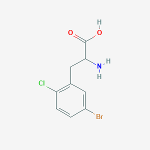 molecular formula C9H9BrClNO2 B7961746 5-Bromo-2-chloro-DL-phenylalanine 