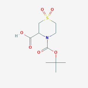 molecular formula C10H17NO6S B7961749 4-(tert-Butoxycarbonyl)thiomorpholine-3-carboxylicacid1,1-dioxide 