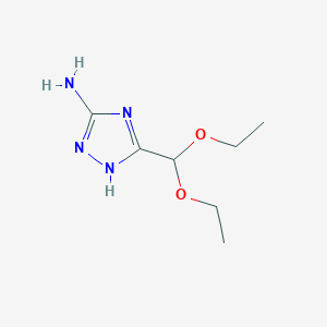 molecular formula C7H14N4O2 B7961773 5-(diethoxymethyl)-4H-1,2,4-triazol-3-amine 