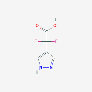 molecular formula C5H4F2N2O2 B7961834 2,2-Difluoro-2-(1H-pyrazol-4-yl)acetic acid 