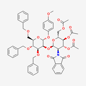 4-Methoxyphenyl 2-o-(3,4,6-tri-o-acetyl-2-deoxy-2-phthalimido-alpha-d-glucopyranosyl)-3,4,6-di-o-benzyl-alpha-d-mannopyranoside