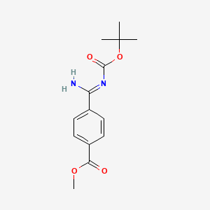 molecular formula C14H18N2O4 B7961868 Methyl 4-[N'-(tert-butoxycarbonyl)carbamimidoyl]benzoate 