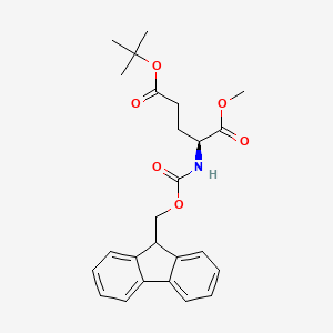 molecular formula C25H29NO6 B7961903 5-Tert-butyl 1-methyl (2S)-2-{[(9H-fluoren-9-ylmethoxy)carbonyl]amino}pentanedioate 