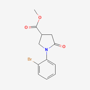 molecular formula C12H12BrNO3 B7961957 Methyl 1-(2-bromophenyl)-5-oxopyrrolidine-3-carboxylate 