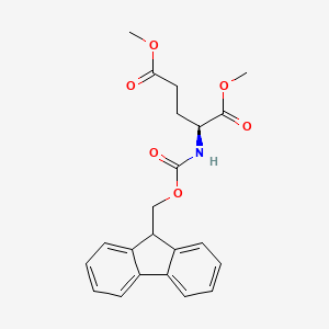 molecular formula C22H23NO6 B7961962 1,5-Dimethyl (2S)-2-{[(9H-fluoren-9-ylmethoxy)carbonyl]amino}pentanedioate 