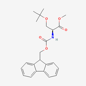 molecular formula C23H27NO5 B7961963 Methyl (2S)-3-(tert-butoxy)-2-{[(9H-fluoren-9-ylmethoxy)carbonyl]amino}propanoate 