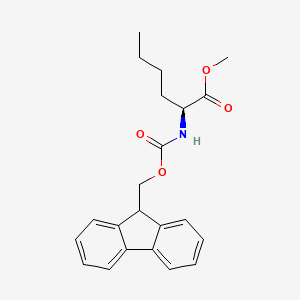 molecular formula C22H25NO4 B7962065 Methyl (2S)-2-{[(9H-fluoren-9-ylmethoxy)carbonyl]amino}hexanoate 