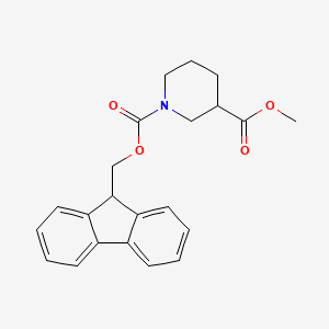 molecular formula C22H23NO4 B7962100 1-(9H-Fluoren-9-ylmethyl) 3-methyl piperidine-1,3-dicarboxylate 