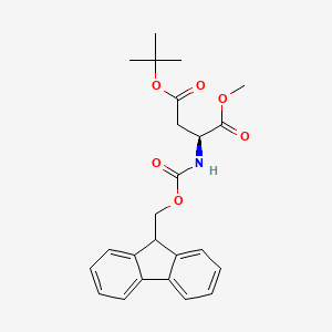 molecular formula C24H27NO6 B7962111 4-Tert-butyl 1-methyl (2S)-2-{[(9H-fluoren-9-ylmethoxy)carbonyl]amino}butanedioate 