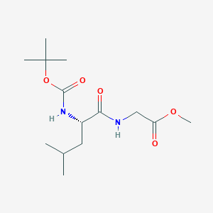 molecular formula C14H26N2O5 B7962133 methyl 2-[(2S)-2-{[(tert-butoxy)carbonyl]amino}-4-methylpentanamido]acetate 