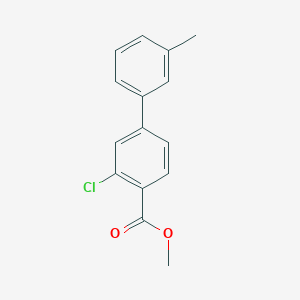 molecular formula C15H13ClO2 B7962219 Methyl 2-chloro-4-(3-methylphenyl)benzoate 