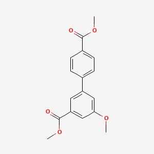 molecular formula C17H16O5 B7962239 Methyl 3-methoxy-5-[4-(methoxycarbonyl)phenyl]benzoate 