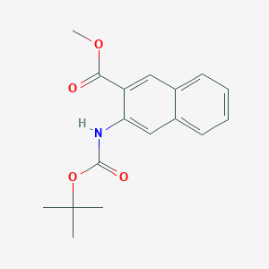 molecular formula C17H19NO4 B7962240 Methyl 3-{[(tert-butoxy)carbonyl]amino}naphthalene-2-carboxylate CAS No. 1820718-63-5