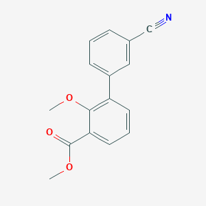 molecular formula C16H13NO3 B7962252 Methyl 3-(3-cyanophenyl)-2-methoxybenzoate CAS No. 1820608-76-1