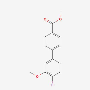 molecular formula C15H13FO3 B7962279 Methyl 4-(4-fluoro-3-methoxyphenyl)benzoate 