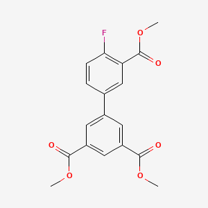 molecular formula C18H15FO6 B7962292 1,3-Dimethyl 5-[4-fluoro-3-(methoxycarbonyl)phenyl]benzene-1,3-dicarboxylate 