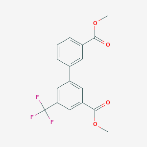 molecular formula C17H13F3O4 B7962304 Methyl 3-[3-(methoxycarbonyl)phenyl]-5-(trifluoromethyl)benzoate 