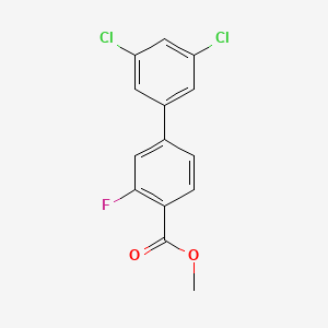 molecular formula C14H9Cl2FO2 B7962325 Methyl 4-(3,5-dichlorophenyl)-2-fluorobenzoate 