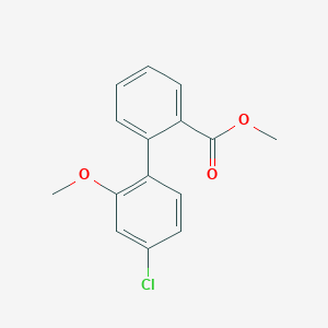 molecular formula C15H13ClO3 B7962342 Methyl 2-(4-chloro-2-methoxyphenyl)benzoate 