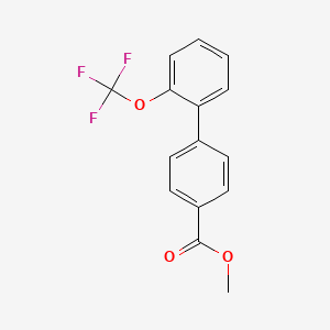 molecular formula C15H11F3O3 B7962381 Methyl 4-[2-(trifluoromethoxy)phenyl]benzoate 
