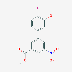 molecular formula C15H12FNO5 B7962395 Methyl 3-(4-fluoro-3-methoxyphenyl)-5-nitrobenzoate 