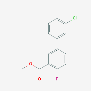 molecular formula C14H10ClFO2 B7962405 Methyl 5-(3-chlorophenyl)-2-fluorobenzoate 