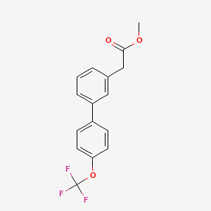 molecular formula C16H13F3O3 B7962431 Methyl 2-{3-[4-(trifluoromethoxy)phenyl]phenyl}acetate 