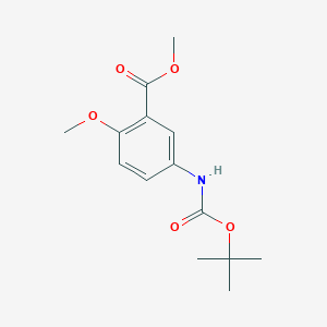 molecular formula C14H19NO5 B7962450 Methyl 5-([(tert-butoxy)carbonyl]amino)-2-methoxybenzoate 