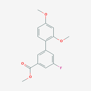 molecular formula C16H15FO4 B7962459 Methyl 3-(2,4-dimethoxyphenyl)-5-fluorobenzoate 