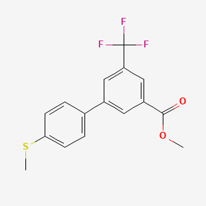 molecular formula C16H13F3O2S B7962460 Methyl 3-[4-(methylsulfanyl)phenyl]-5-(trifluoromethyl)benzoate 