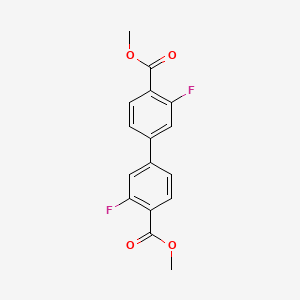 molecular formula C16H12F2O4 B7962477 Methyl 2-fluoro-4-[3-fluoro-4-(methoxycarbonyl)phenyl]benzoate 