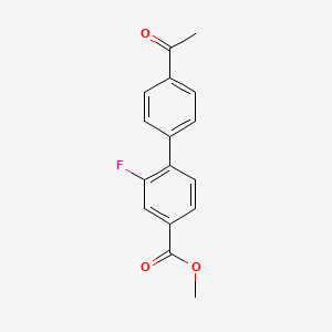 molecular formula C16H13FO3 B7962512 Methyl 4-(4-acetylphenyl)-3-fluorobenzoate 