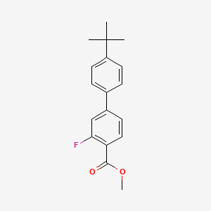 molecular formula C18H19FO2 B7962517 Methyl 4-(4-tert-butylphenyl)-2-fluorobenzoate 