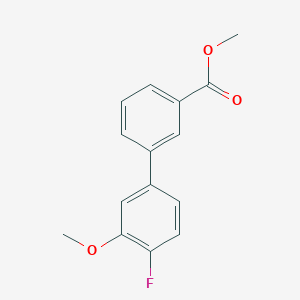 molecular formula C15H13FO3 B7962523 Methyl 3-(4-fluoro-3-methoxyphenyl)benzoate 