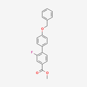 molecular formula C21H17FO3 B7962540 Methyl 4-[4-(benzyloxy)phenyl]-3-fluorobenzoate 