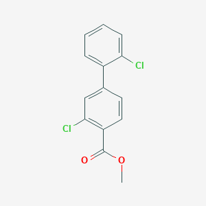 molecular formula C14H10Cl2O2 B7962577 Methyl 2-chloro-4-(2-chlorophenyl)benzoate 