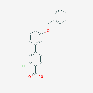 molecular formula C21H17ClO3 B7962588 Methyl 4-[3-(benzyloxy)phenyl]-2-chlorobenzoate 