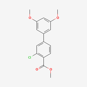 molecular formula C16H15ClO4 B7962597 Methyl 2-chloro-4-(3,5-dimethoxyphenyl)benzoate 