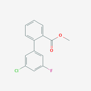 molecular formula C14H10ClFO2 B7962603 Methyl 2-(3-chloro-5-fluorophenyl)benzoate 