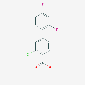 molecular formula C14H9ClF2O2 B7962607 Methyl 2-chloro-4-(2,4-difluorophenyl)benzoate 