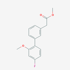 molecular formula C16H15FO3 B7962615 Methyl 2-[3-(4-fluoro-2-methoxyphenyl)phenyl]acetate 