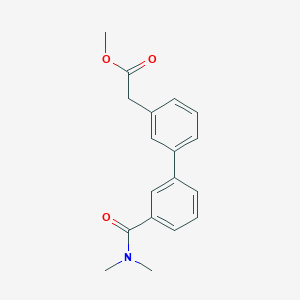 molecular formula C18H19NO3 B7962623 Methyl 2-{3-[3-(dimethylcarbamoyl)phenyl]phenyl}acetate CAS No. 1820620-32-3