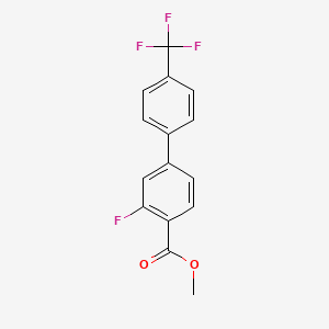 molecular formula C15H10F4O2 B7962653 3-Fluoro-4'-(trifluoromethyl)biphenyl-4-carboxylic acid methyl ester 
