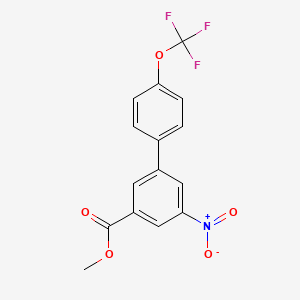 molecular formula C15H10F3NO5 B7962656 Methyl 5-nitro-4'-(trifluoromethoxy)biphenyl-3-carboxylate 