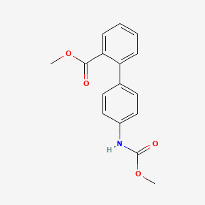molecular formula C16H15NO4 B7962712 Methyl 2-{4-[(methoxycarbonyl)amino]phenyl}benzoate 