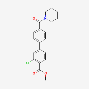 molecular formula C20H20ClNO3 B7962731 Methyl 2-chloro-4-{4-[(piperidin-1-yl)carbonyl]phenyl}benzoate CAS No. 1820712-06-8