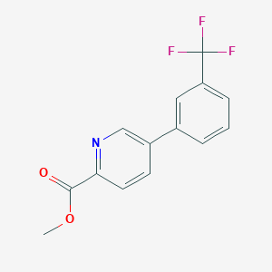 molecular formula C14H10F3NO2 B7962756 Methyl 5-(3-(trifluoromethyl)phenyl)picolinate 
